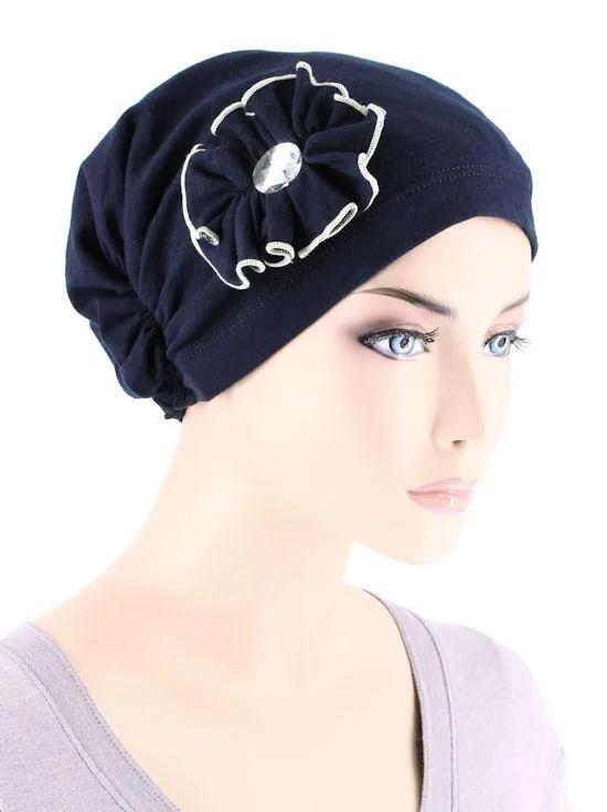 FERDINAND'S TURBANS RHINESTONE FLOWER CAP