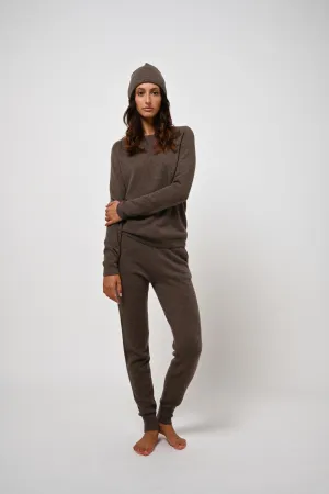 FERRAND jogging taupe chiné 100% cachemire
