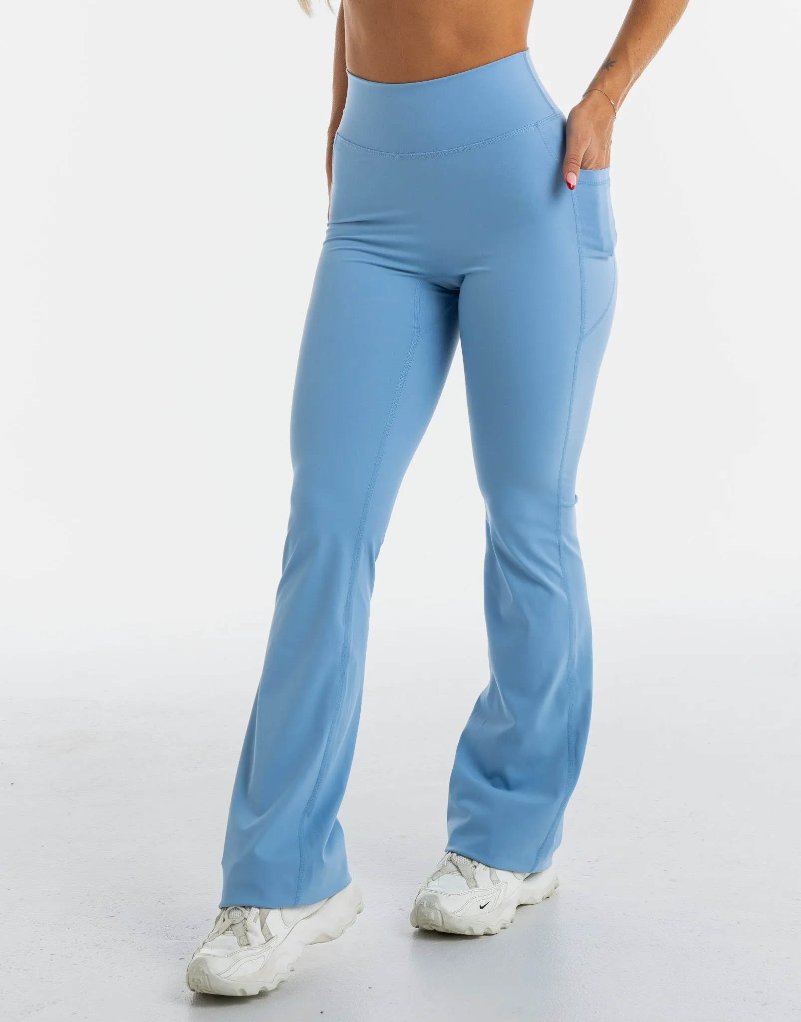Flare Pocket Leggings - Process Blue
