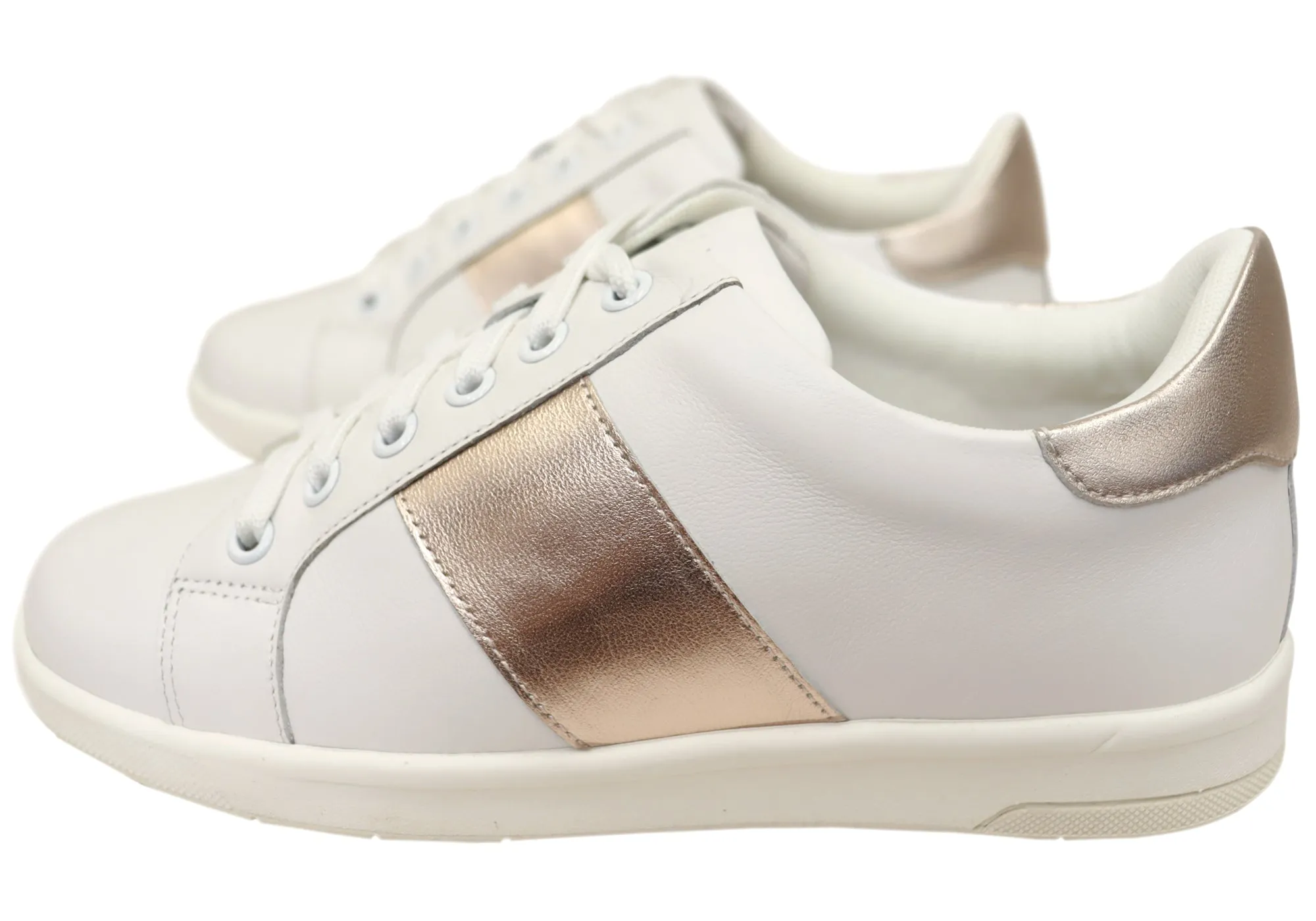 Florsheim Womens Comfortable Leather Crossover Lace To Toe Sneakers