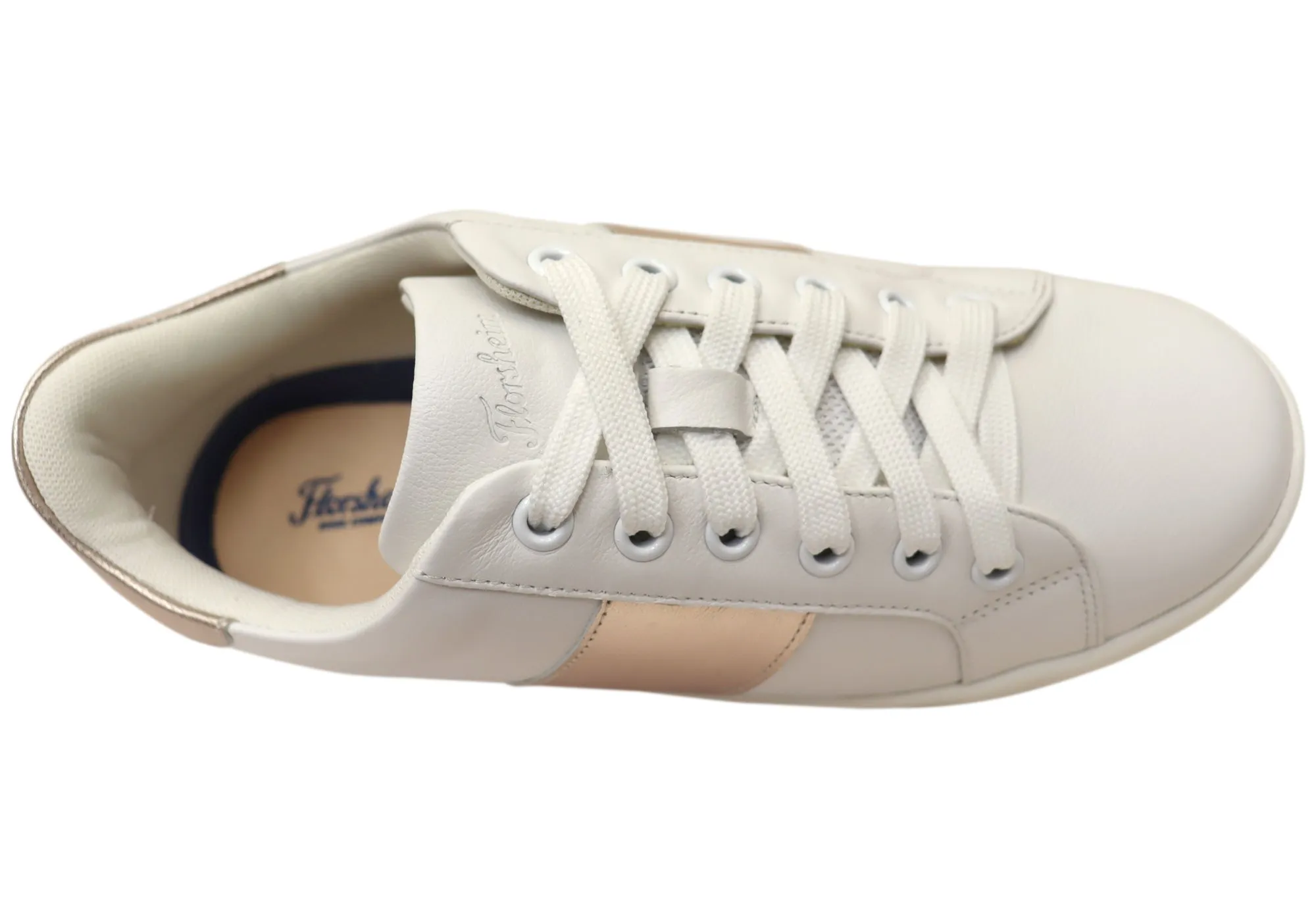 Florsheim Womens Comfortable Leather Crossover Lace To Toe Sneakers