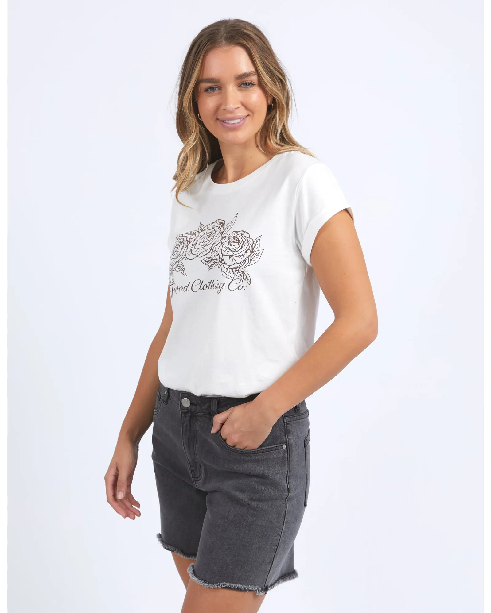 Foxwood Eva Rose Tee - Vintage White