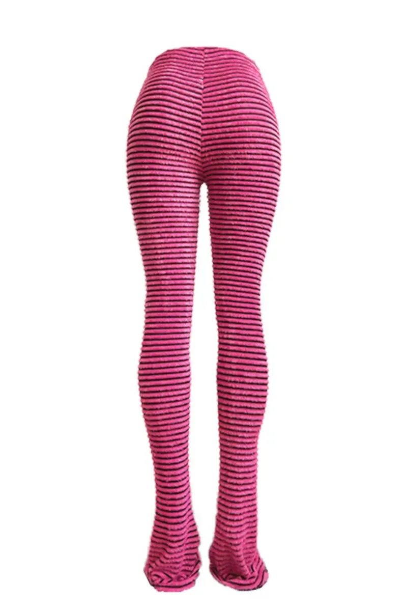 FUZZY STRIPED SLIP-ON | PANTS (S-XXL)