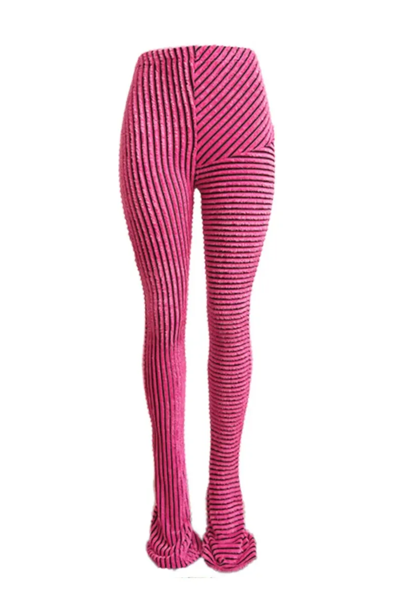 FUZZY STRIPED SLIP-ON | PANTS (S-XXL)