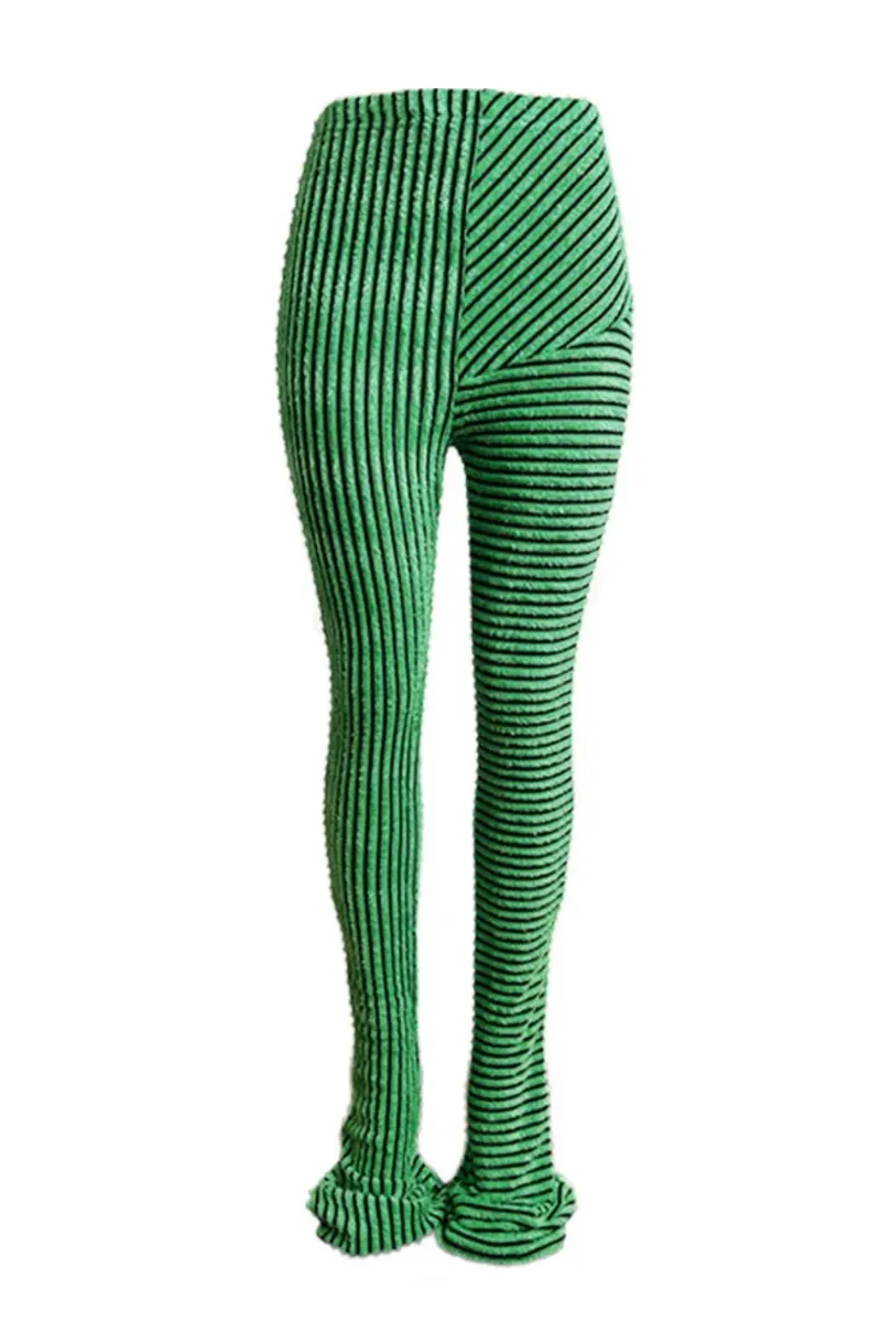 FUZZY STRIPED SLIP-ON | PANTS (S-XXL)