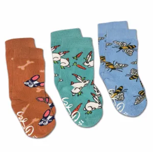 Good Luck Sock Crew Socks 3pk - Bees, Bunnies & Dogs