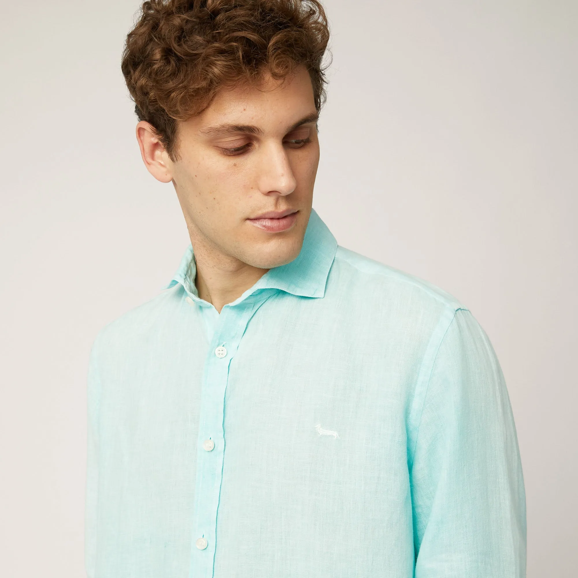 Harmont & Blaine Linen Shirt - Light Blue