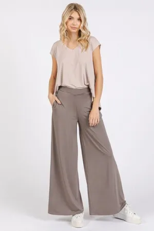 Hazel Blues® |  Mittoshop Yoga Air Stretch Elastic Waist Wide Leg Pants