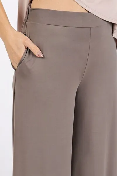 Hazel Blues® |  Mittoshop Yoga Air Stretch Elastic Waist Wide Leg Pants