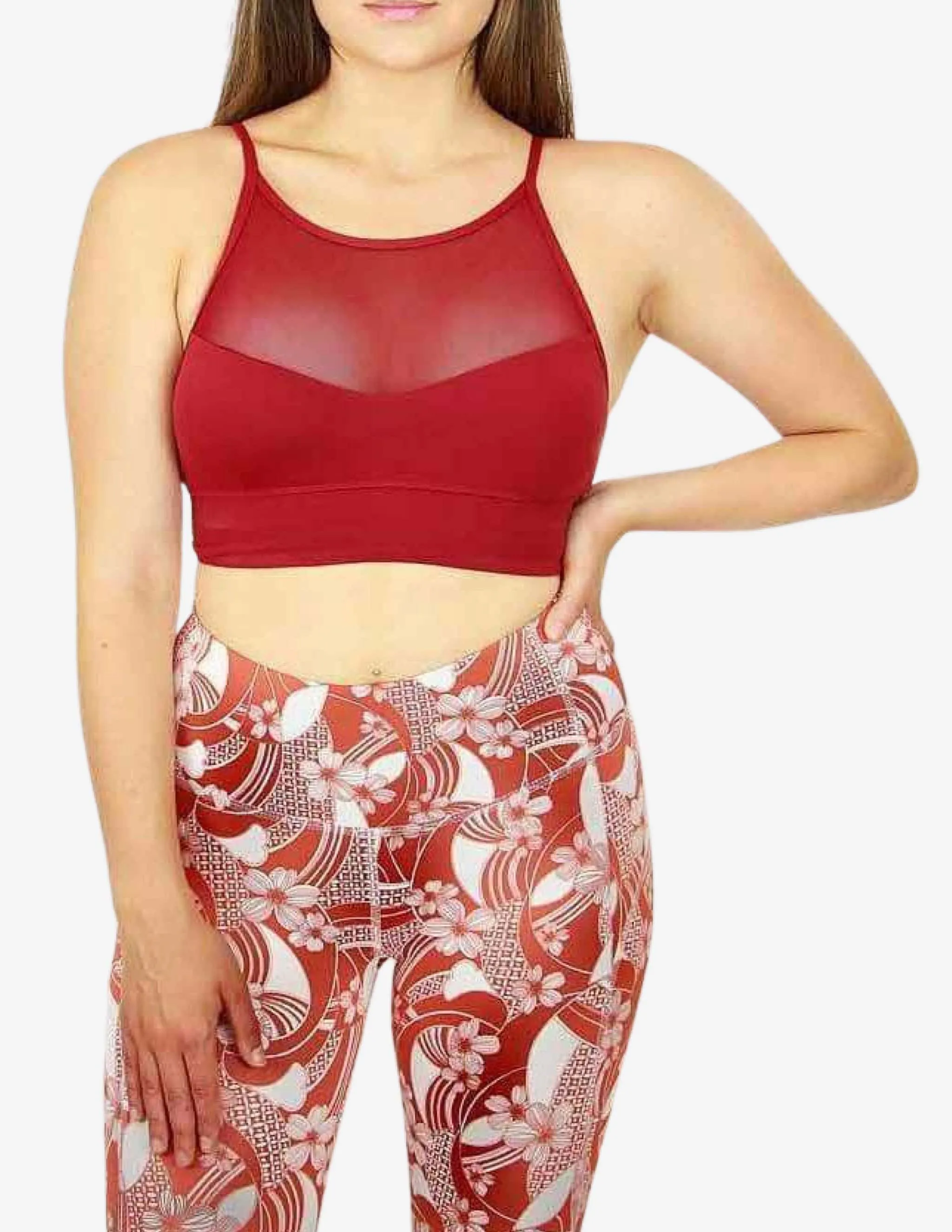 High Neck Energy Bra - Maroon