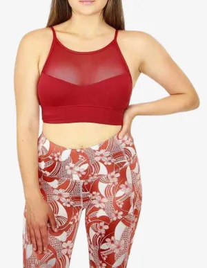 High Neck Energy Bra - Maroon