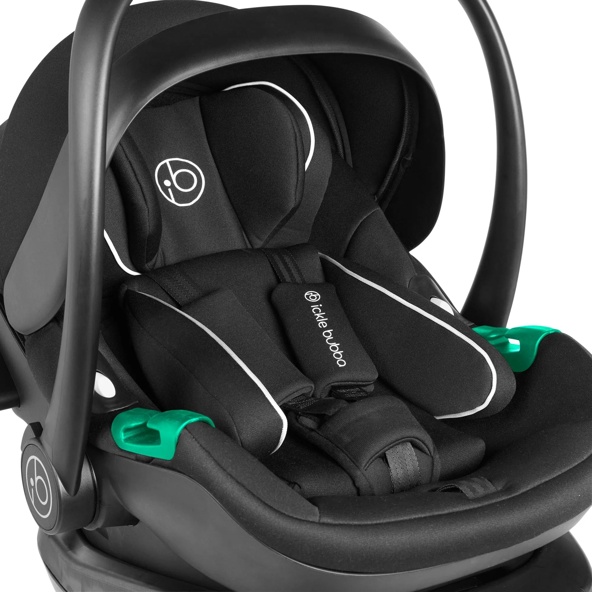 Ickle Bubba Venus Prime Jogger Stroller I-Size Travel System in Black/Black with Base