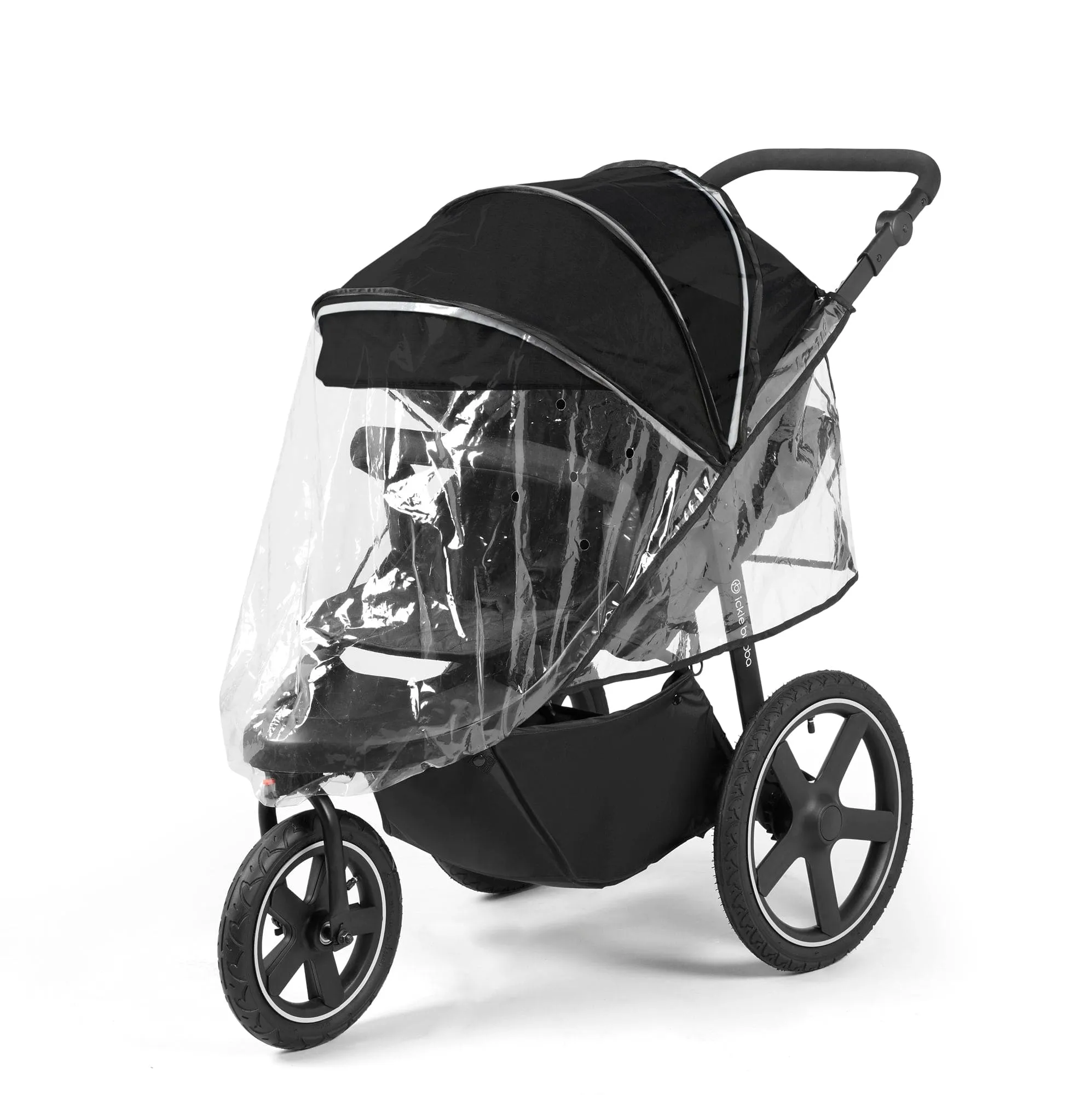 Ickle Bubba Venus Prime Jogger Stroller I-Size Travel System in Black/Black with Base
