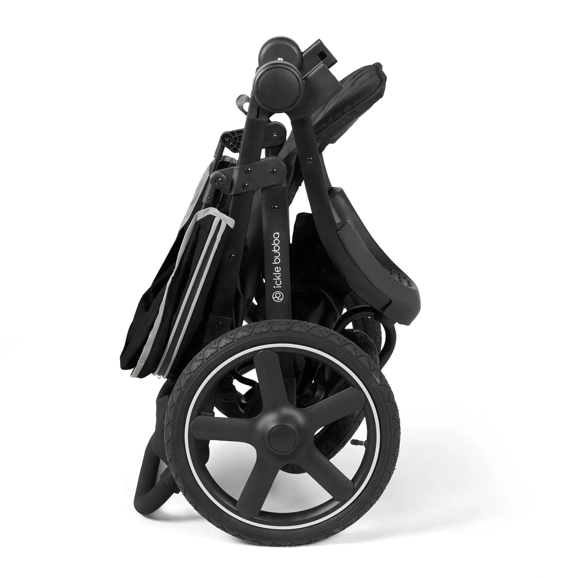 Ickle Bubba Venus Prime Jogger Stroller I-Size Travel System in Black/Black with Base