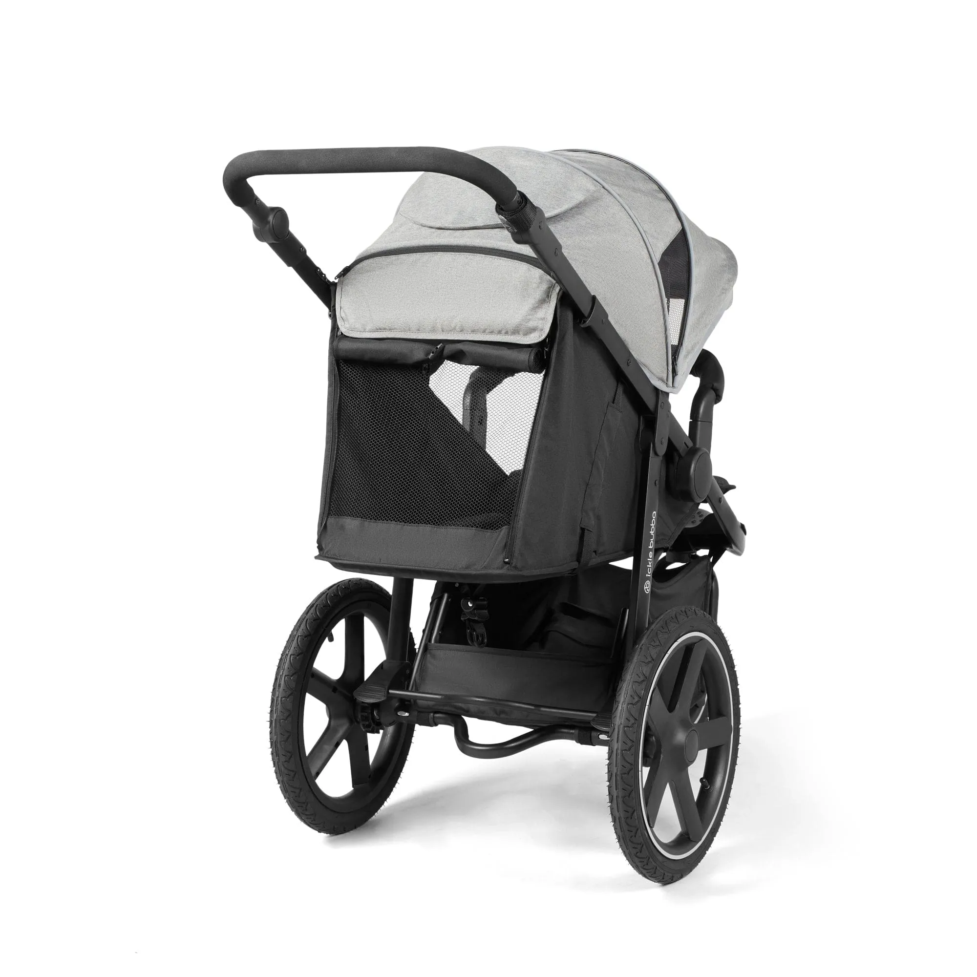 Ickle Bubba Venus Prime Jogger Stroller I-Size Travel System in Black/Space Grey with Base