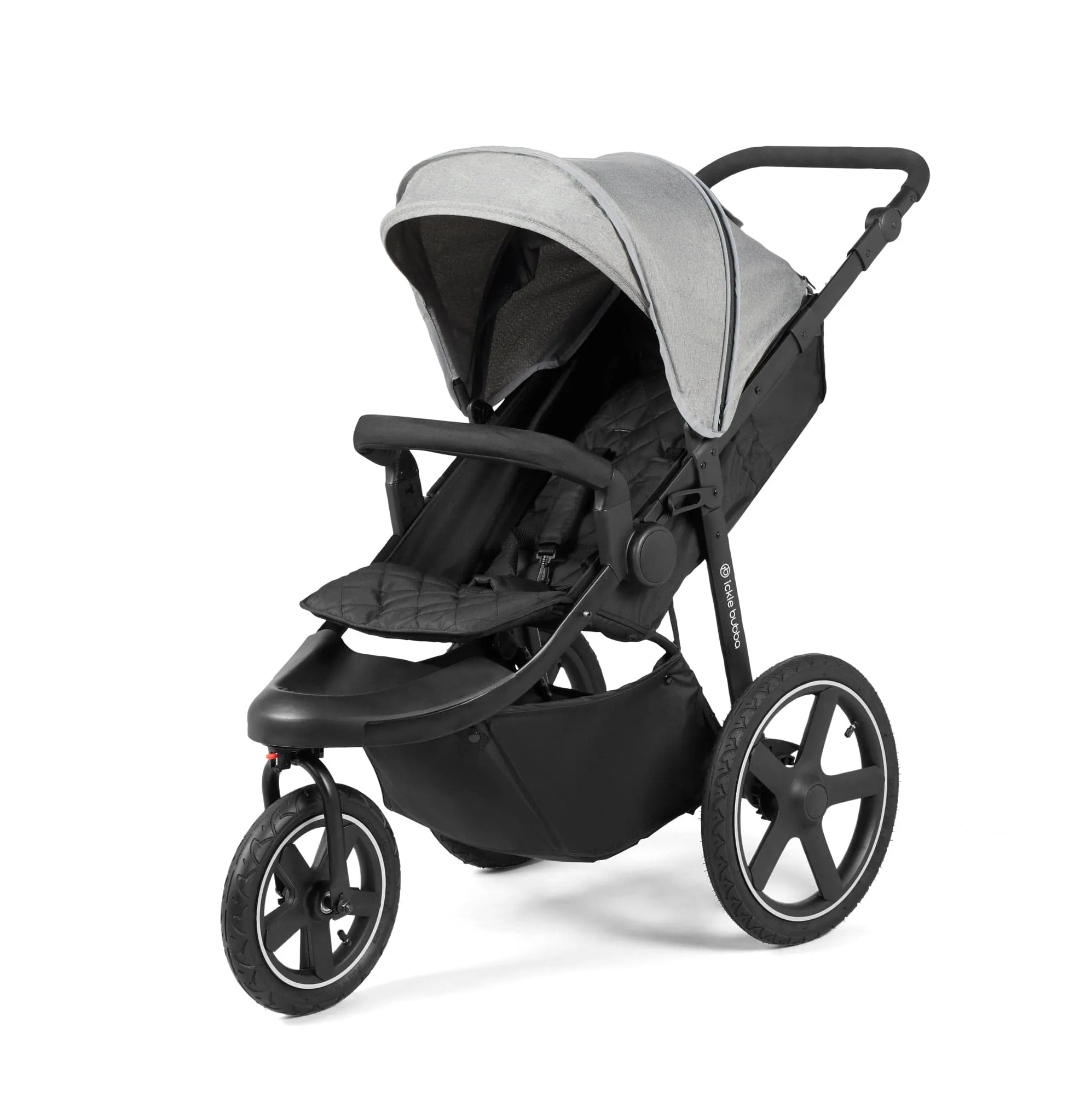 Ickle Bubba Venus Prime Jogger Stroller I-Size Travel System in Black/Space Grey with Base