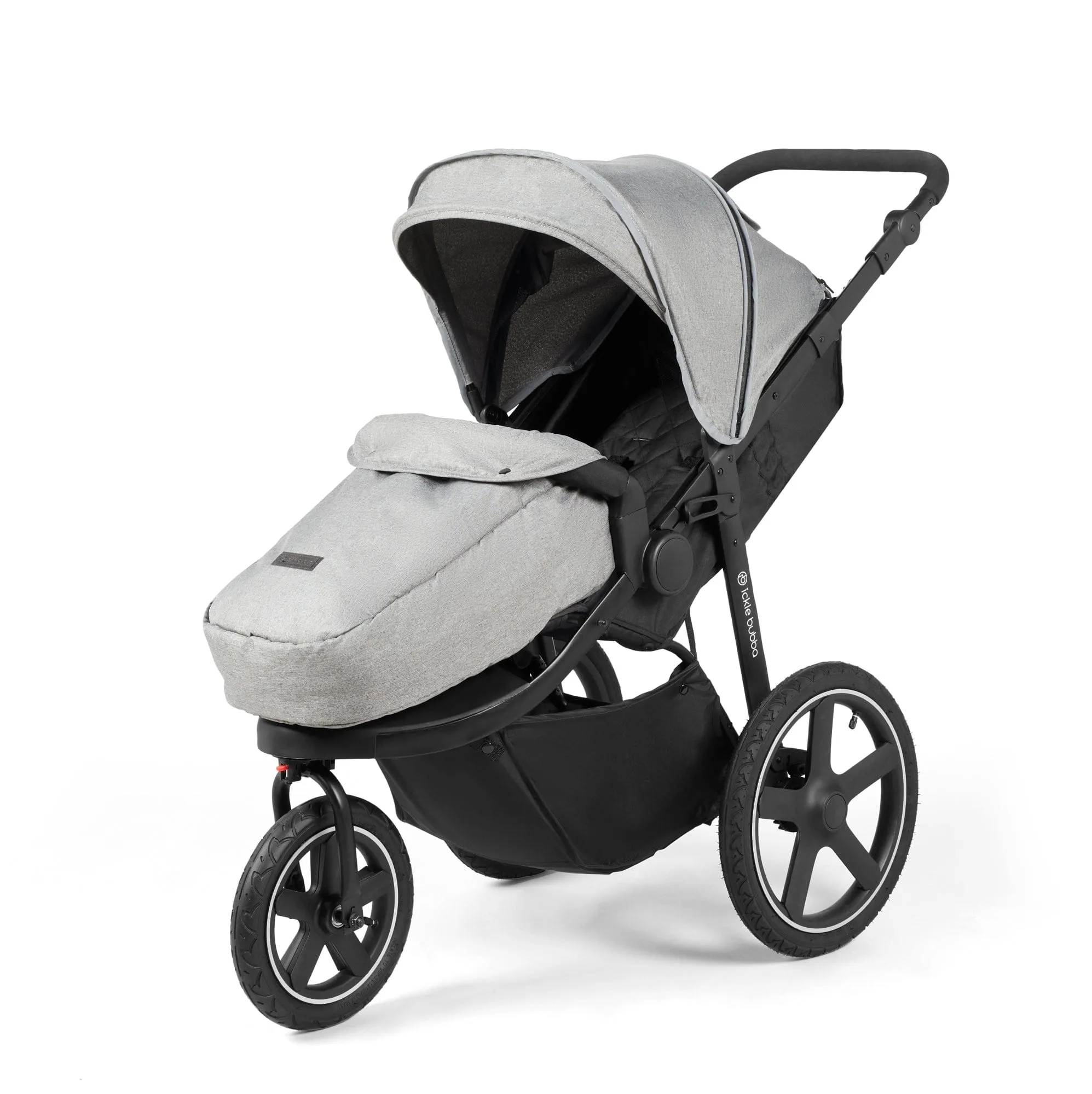 Ickle Bubba Venus Prime Jogger Stroller I-Size Travel System in Black/Space Grey with Base