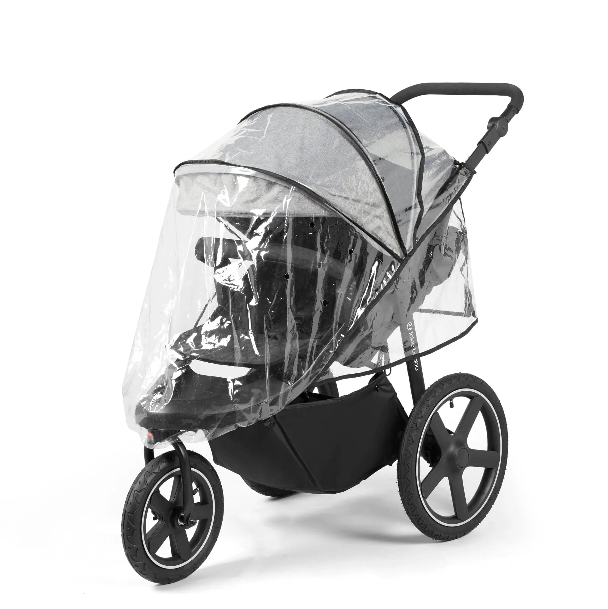 Ickle Bubba Venus Prime Jogger Stroller I-Size Travel System in Black/Space Grey with Base