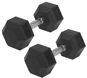 J MARQUE Rubber Coated Professional Hex Dumbbells (7.5 kg x 2 Pcs = 15 kg) ; Hex Dumbbells Piece