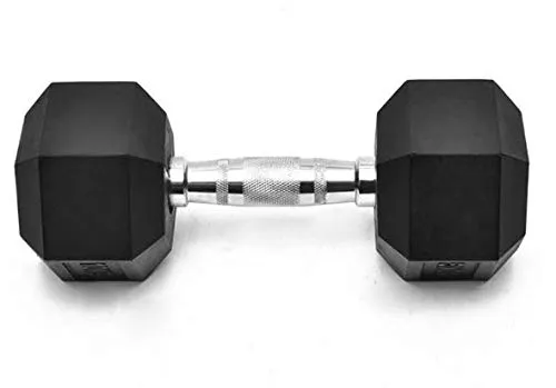 J MARQUE Rubber Coated Professional Hex Dumbbells (7.5 kg x 2 Pcs = 15 kg) ; Hex Dumbbells Piece