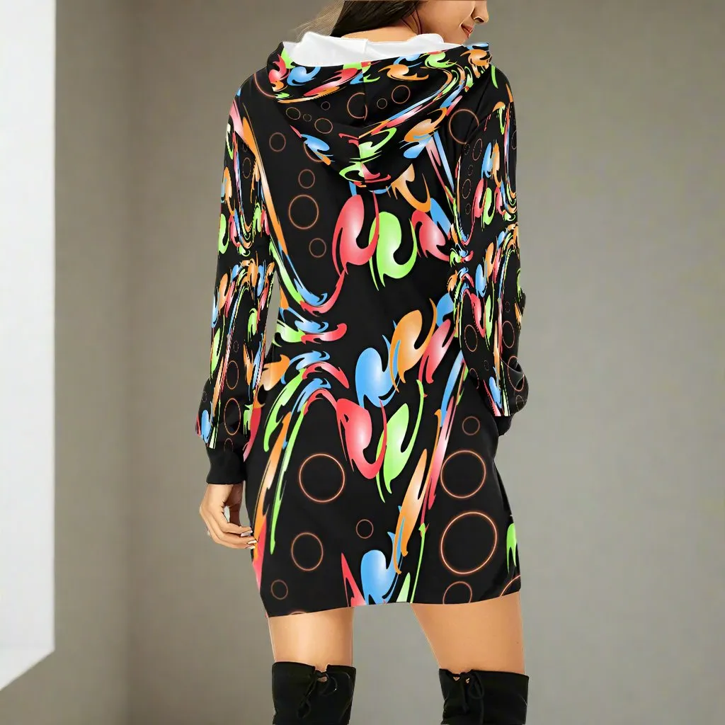 Jelly Bubble Hoodie Mini Dress