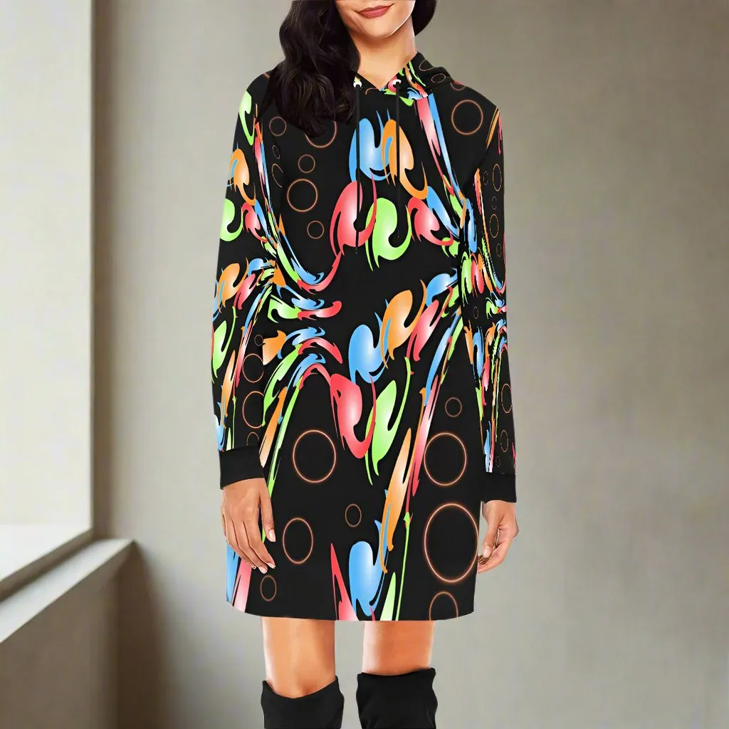 Jelly Bubble Hoodie Mini Dress