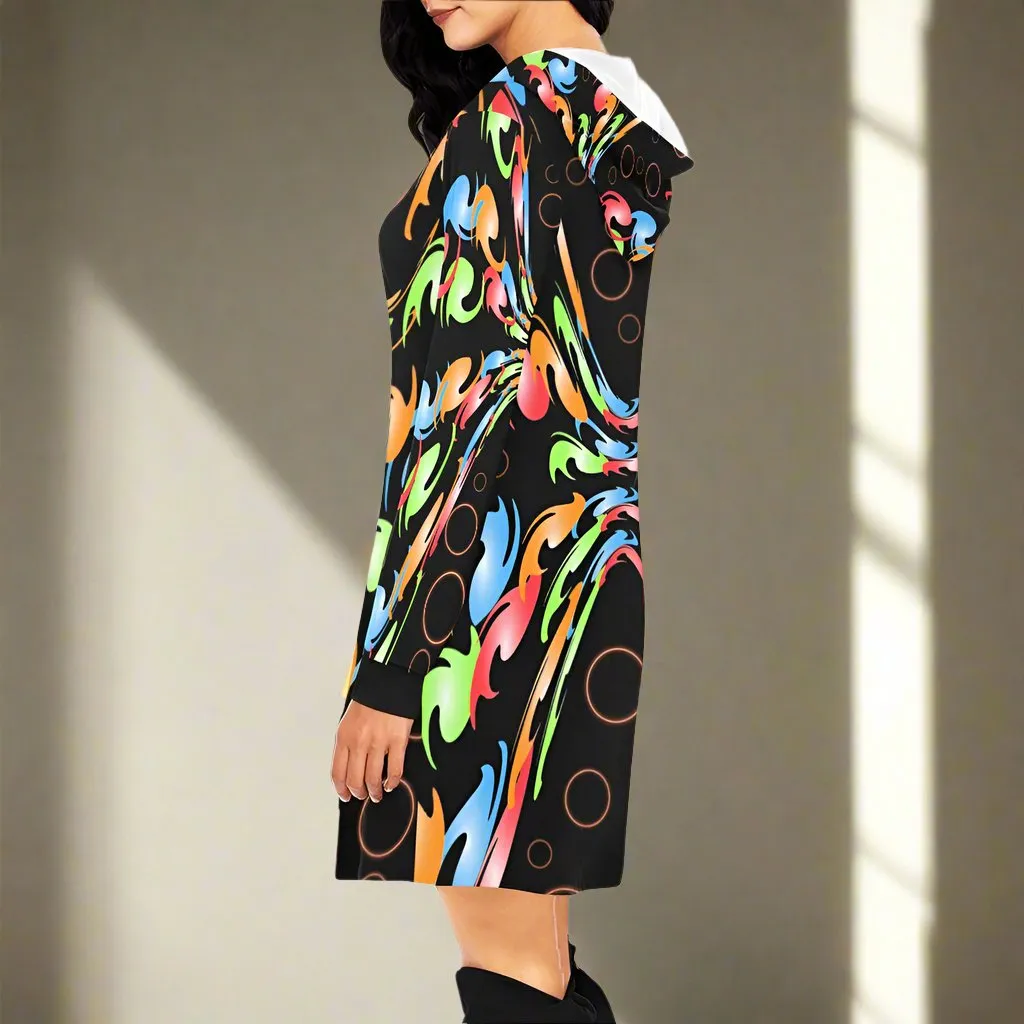 Jelly Bubble Hoodie Mini Dress