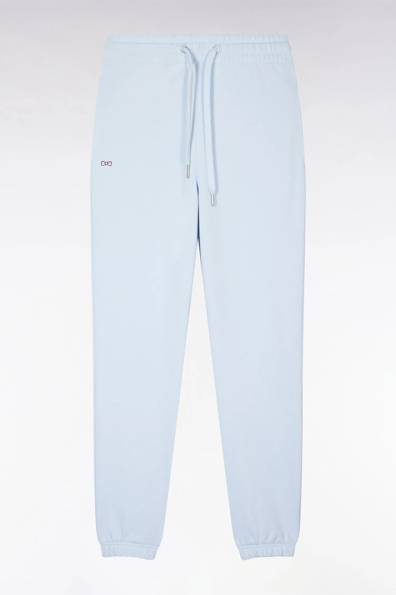 Jogging en molleton coton ciel coupe droite
