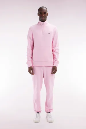 Jogging en molleton coton rose coupe droite