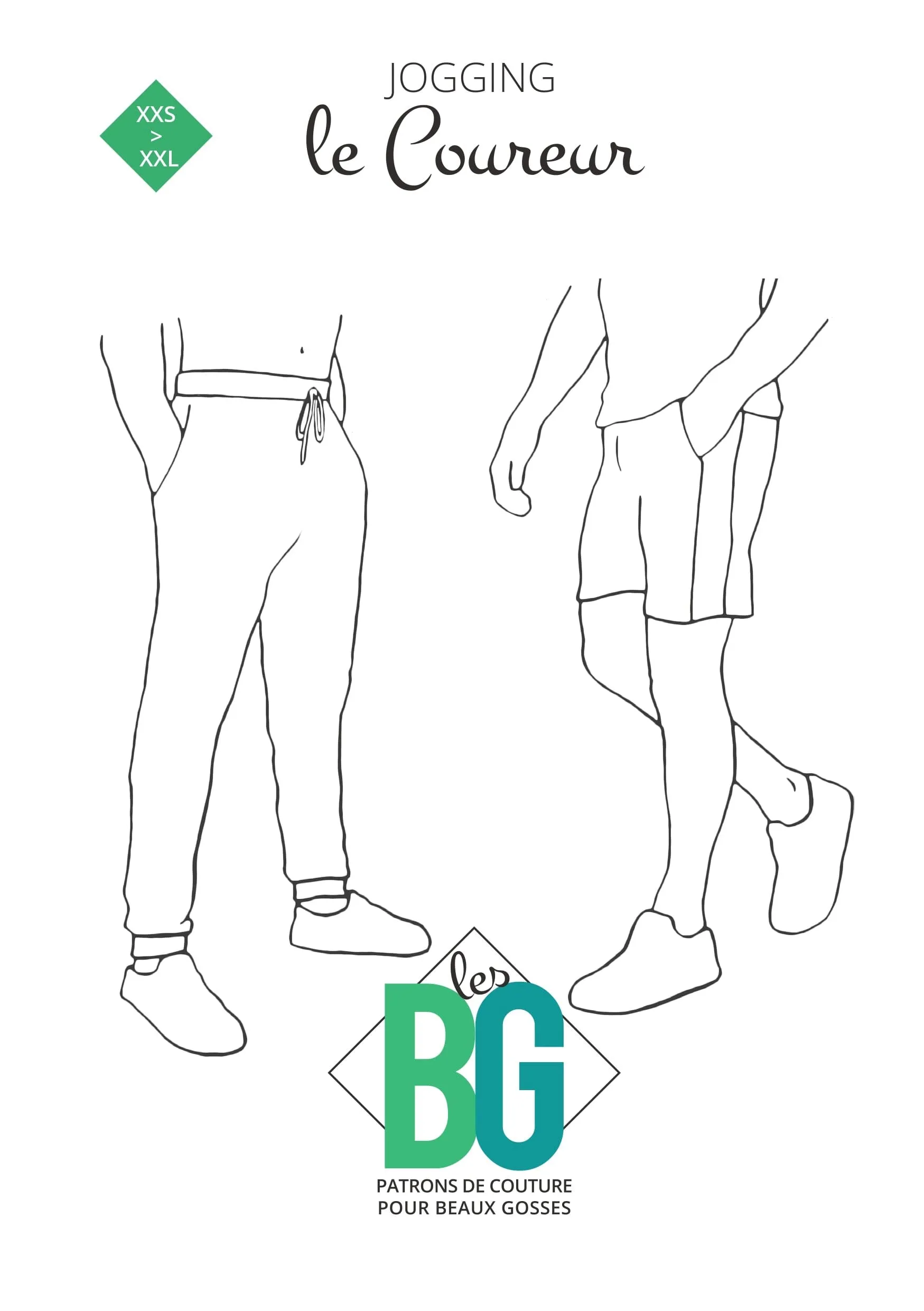 Jogging LE COUREUR Patron de couture pochette - Les Beaux Gosses