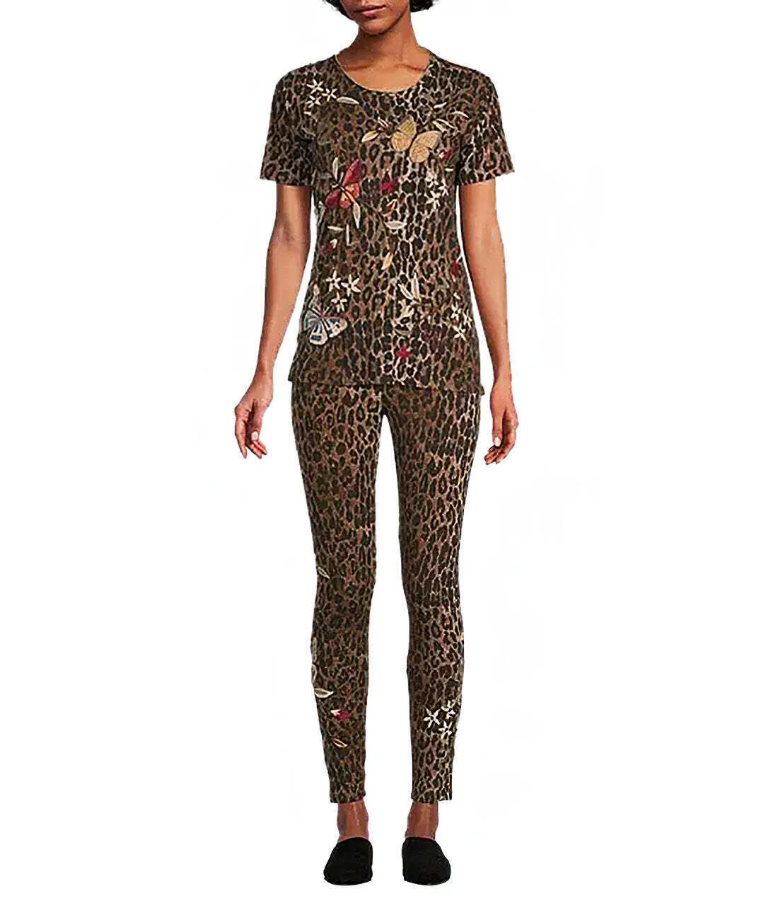 Johnny Was Penelope Velvet Bolero Leopard Embroidery Butterfly Jacket Shirt NEW