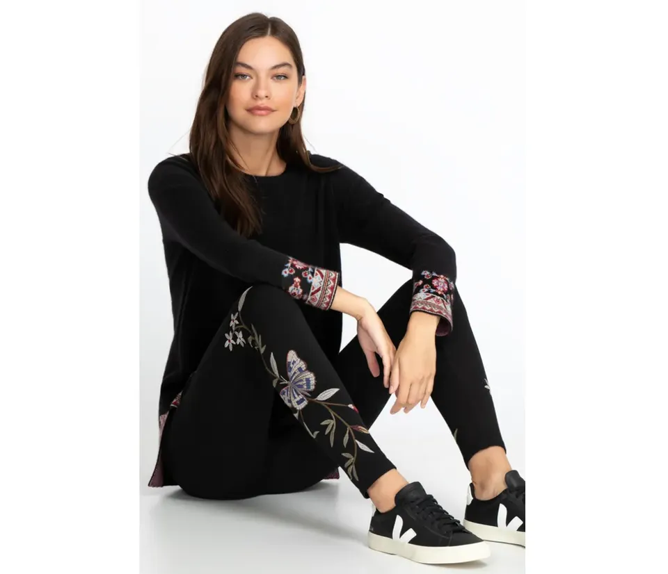 Johnny Was Penelope Velvet Bolero Leopard Embroidery Butterfly Jacket Shirt NEW