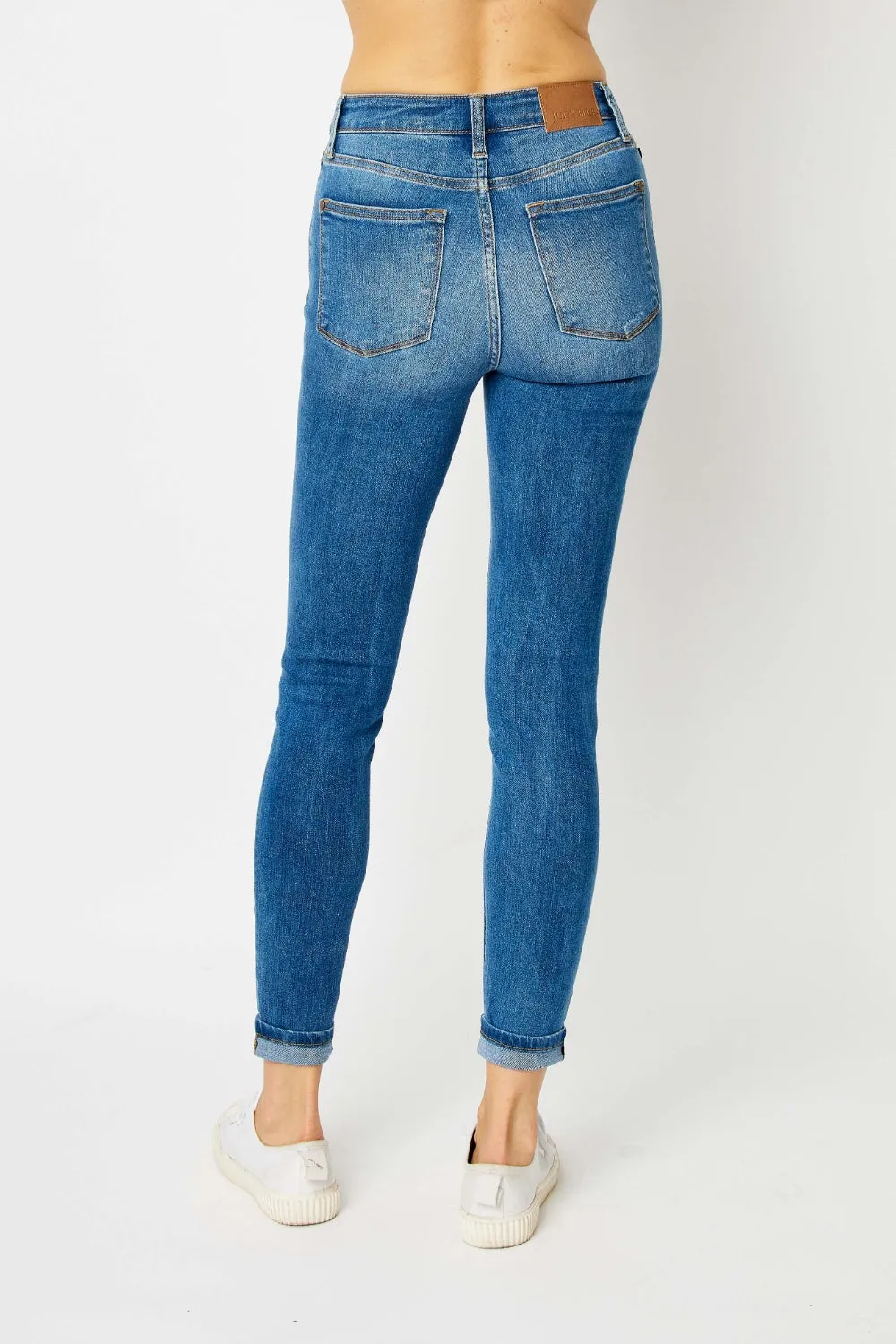 Judy Blue Cuffed Hem Skinny Jeans up to size 24W