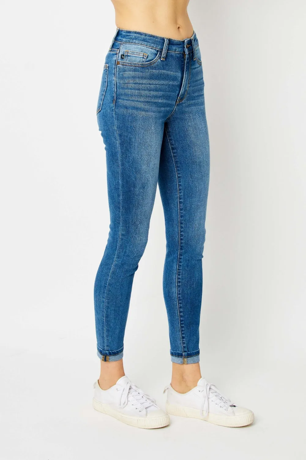 Judy Blue Cuffed Hem Skinny Jeans up to size 24W