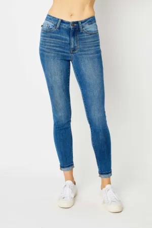 Judy Blue Cuffed Hem Skinny Jeans up to size 24W