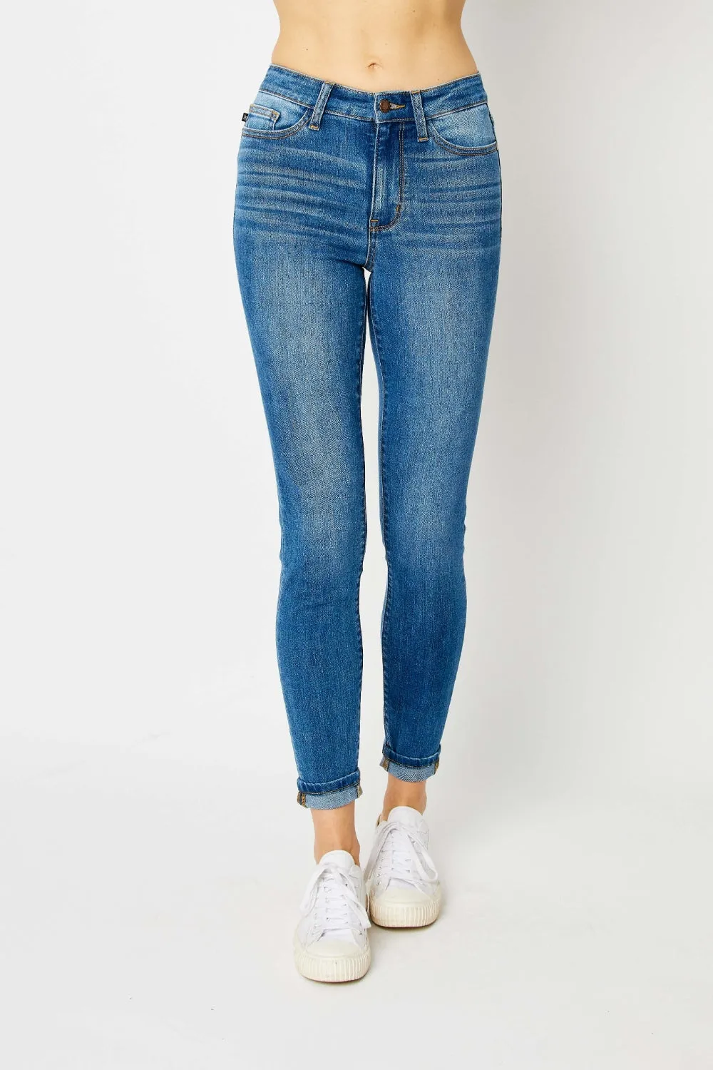 Judy Blue Cuffed Hem Skinny Jeans up to size 24W