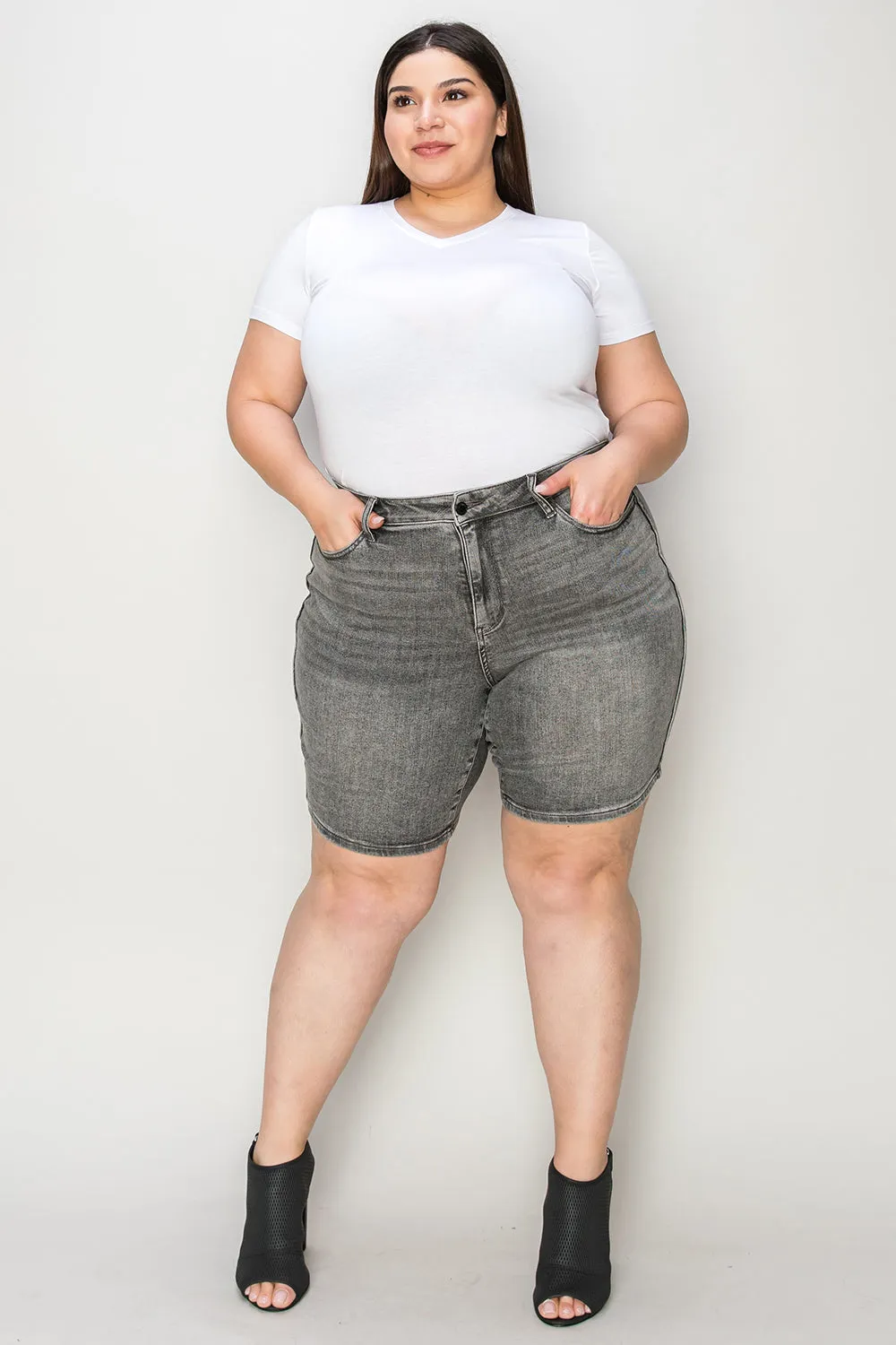 Judy Blue High Waist Washed Denim Shorts