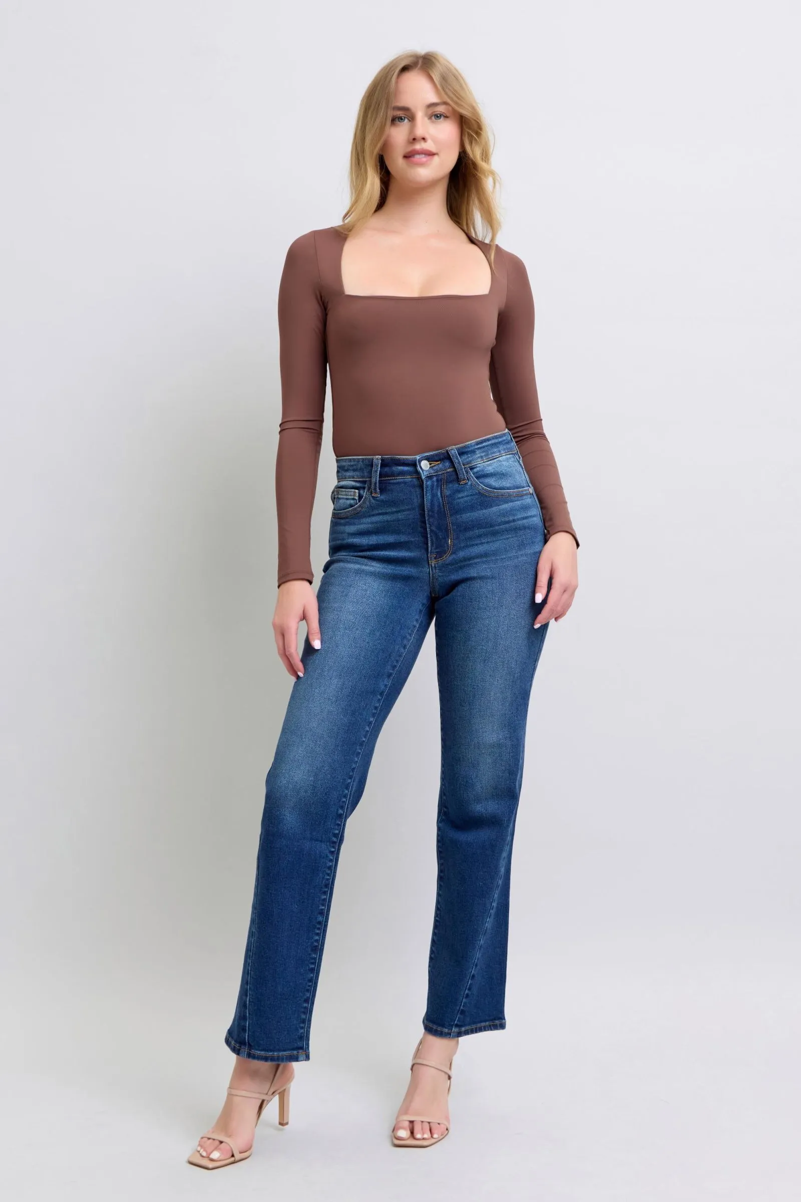 Judy Blue Side Seam Detail Straight Jeans with Pockets