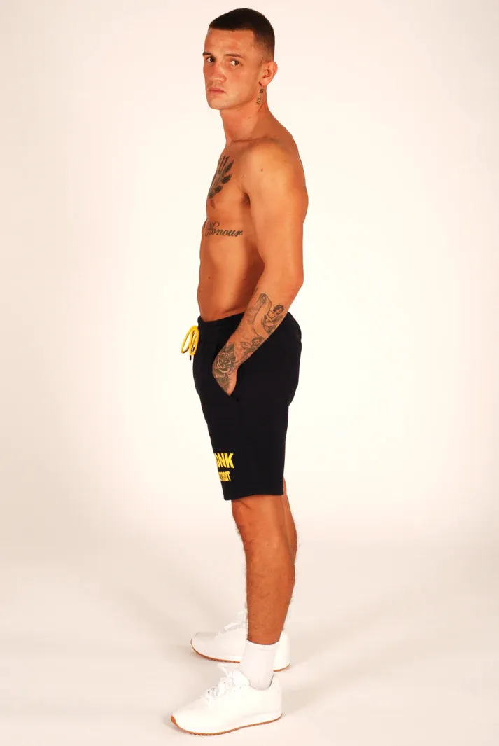 KRONK Detroit Jog Shorts Navy with Yellow Applique logo