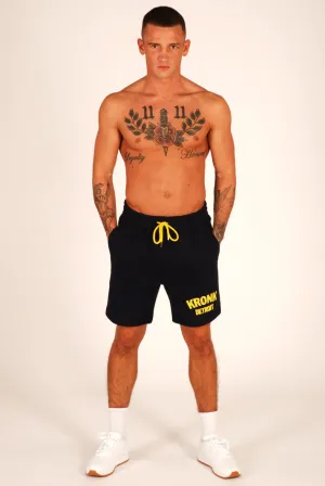 KRONK Detroit Jog Shorts Navy with Yellow Applique logo