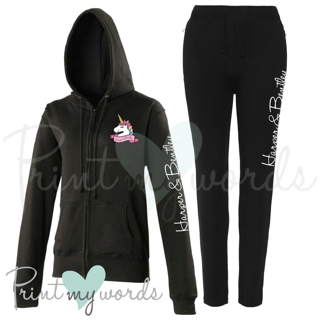 Ladies Personalised Equestrian Tracksuit - Unicorn Design