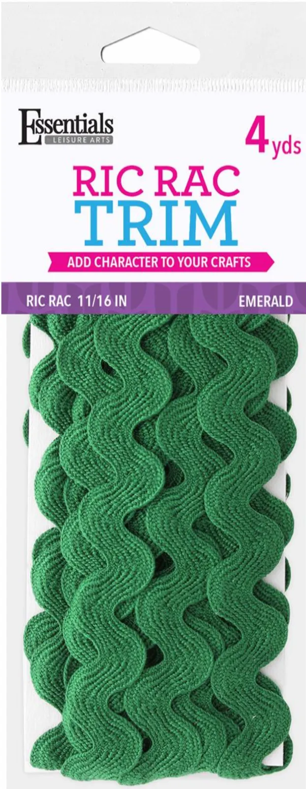 Leisure Arts Essentials Emerald 11/16" Ric Rac
