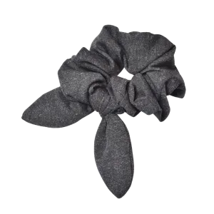Leisure Collection Jersey Bow Scrunchie - Charcoal