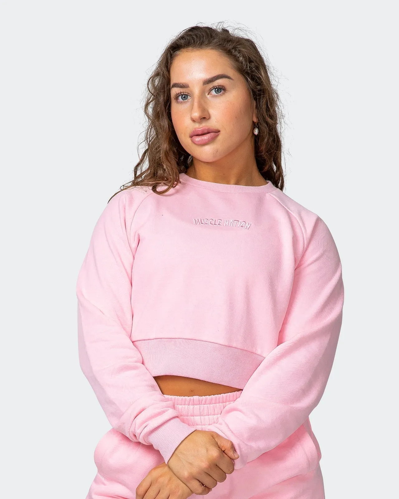 Leisure Cropped Sweat - Sherbet