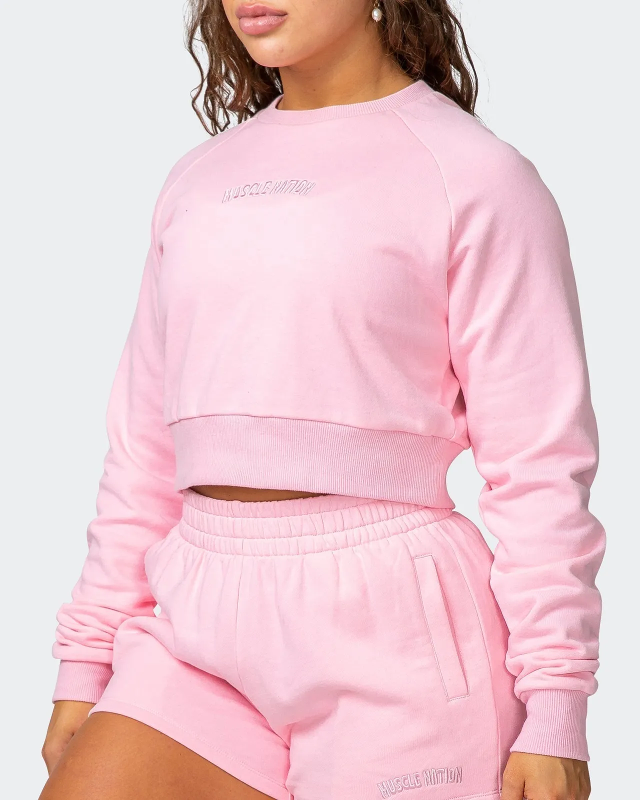 Leisure Cropped Sweat - Sherbet