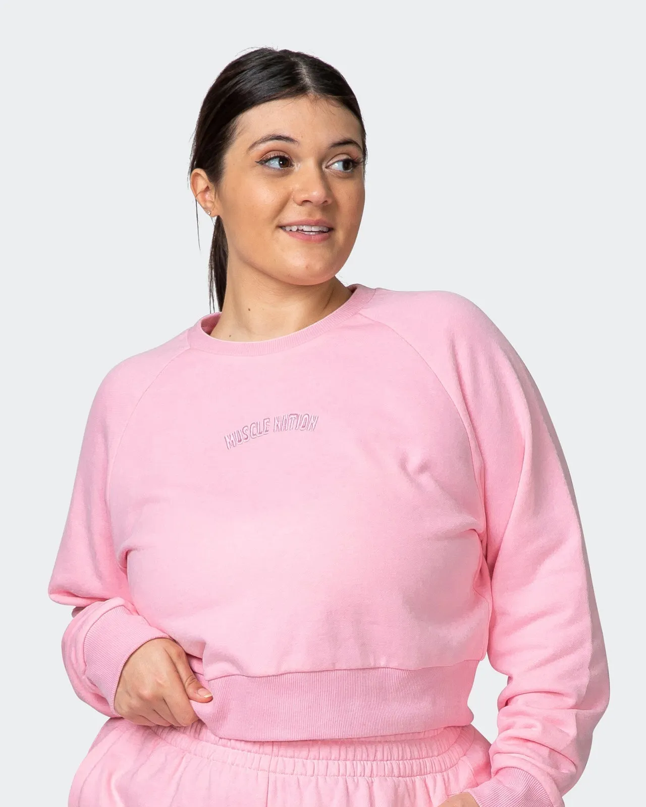 Leisure Cropped Sweat - Sherbet