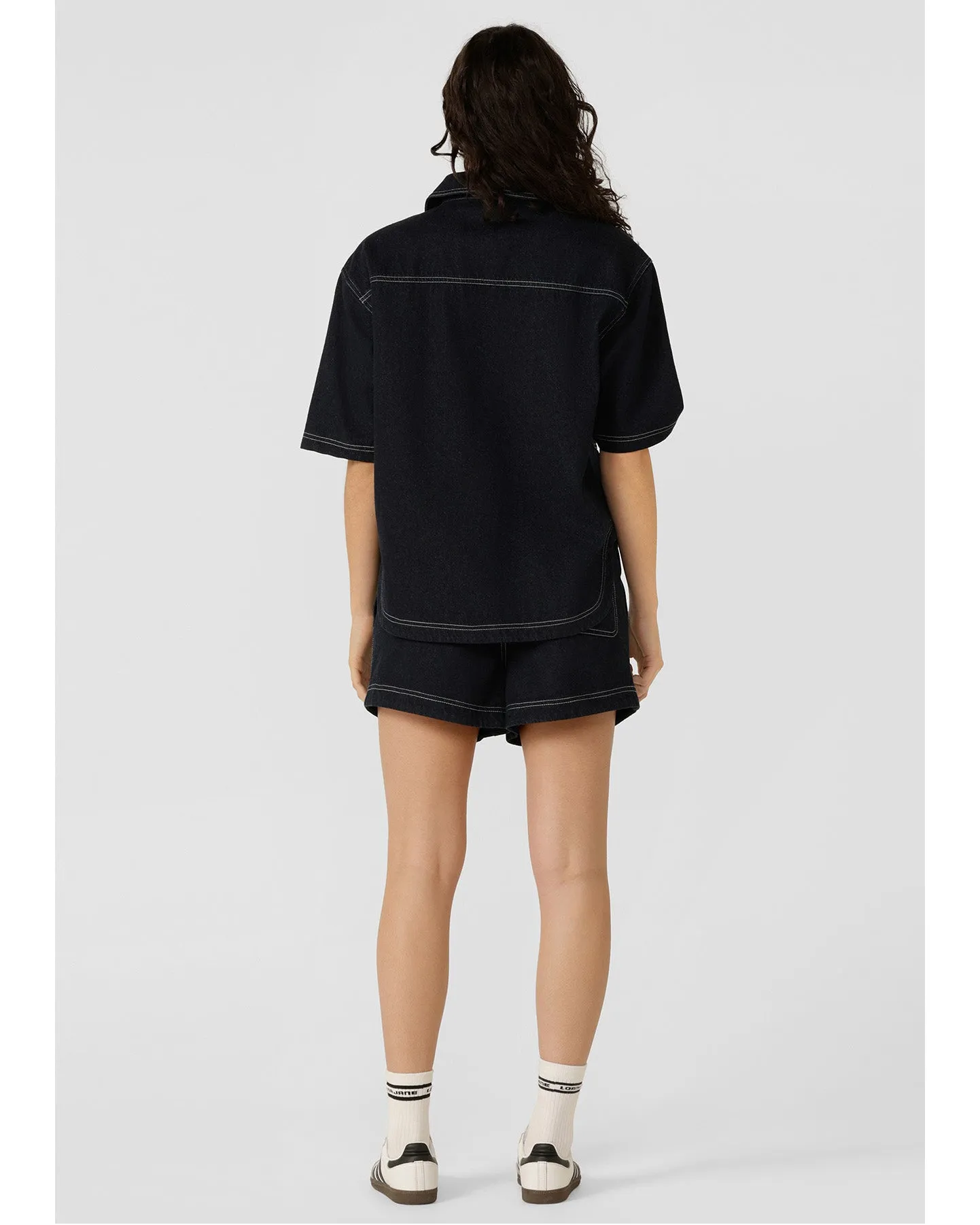 Lorna Jane Off Duty Denim Overshirt - French Navy