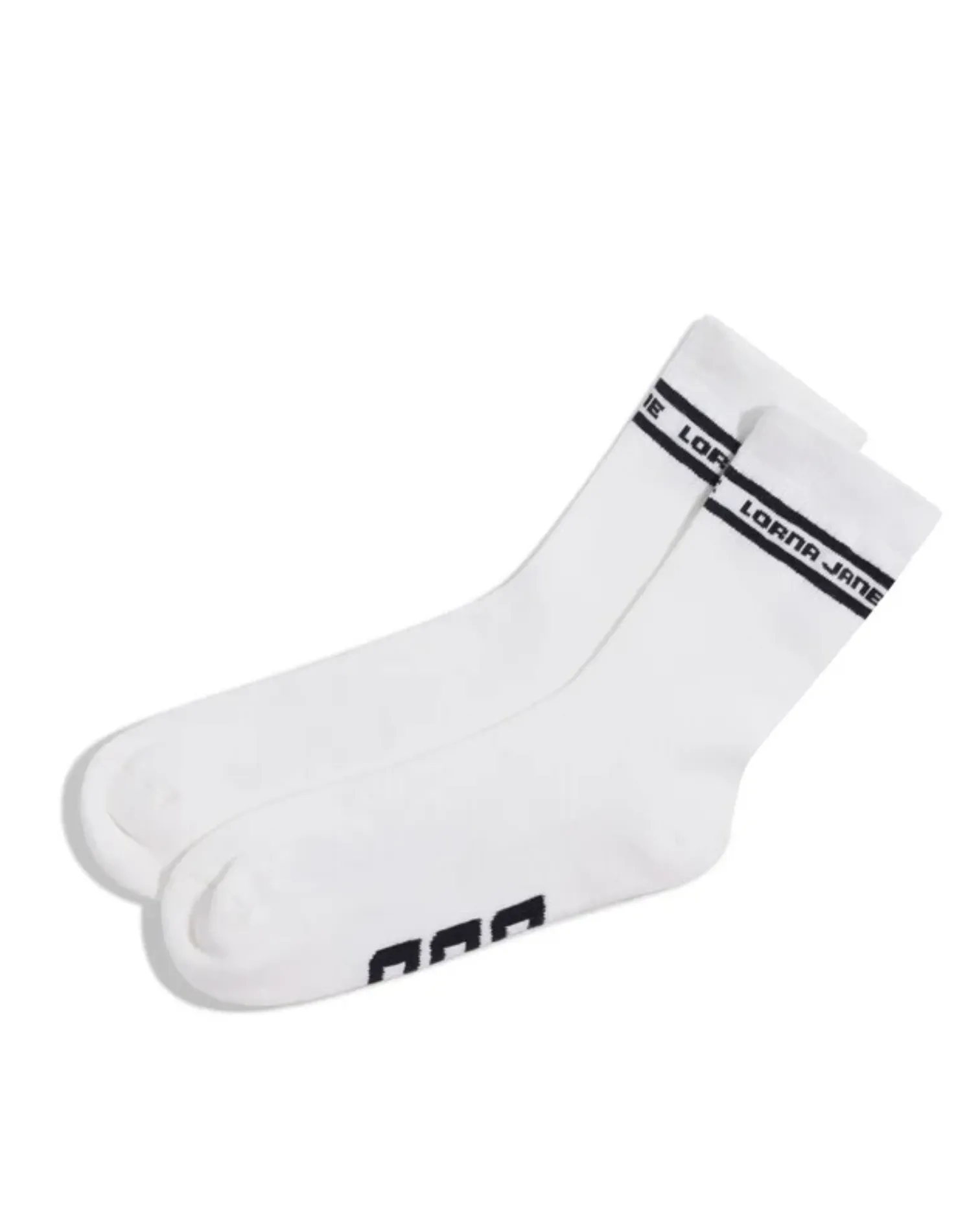 Lorna Jane Sporty Crew Sock - White/Black