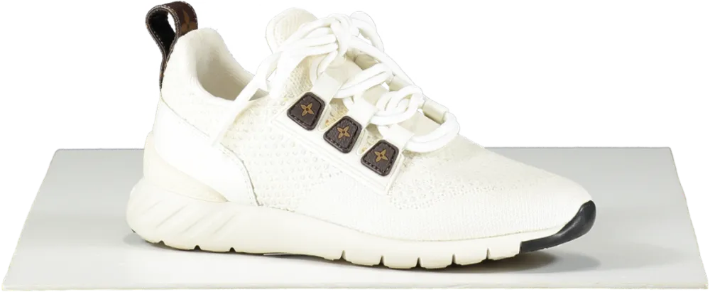 Louis Vuitton White / Monogram Aftergame Lace Up Trainers UK 3 EU 36