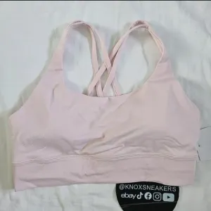 Lululemon Energy Longline Bra Medium Support FUSP Flush Pink Women's Size 8